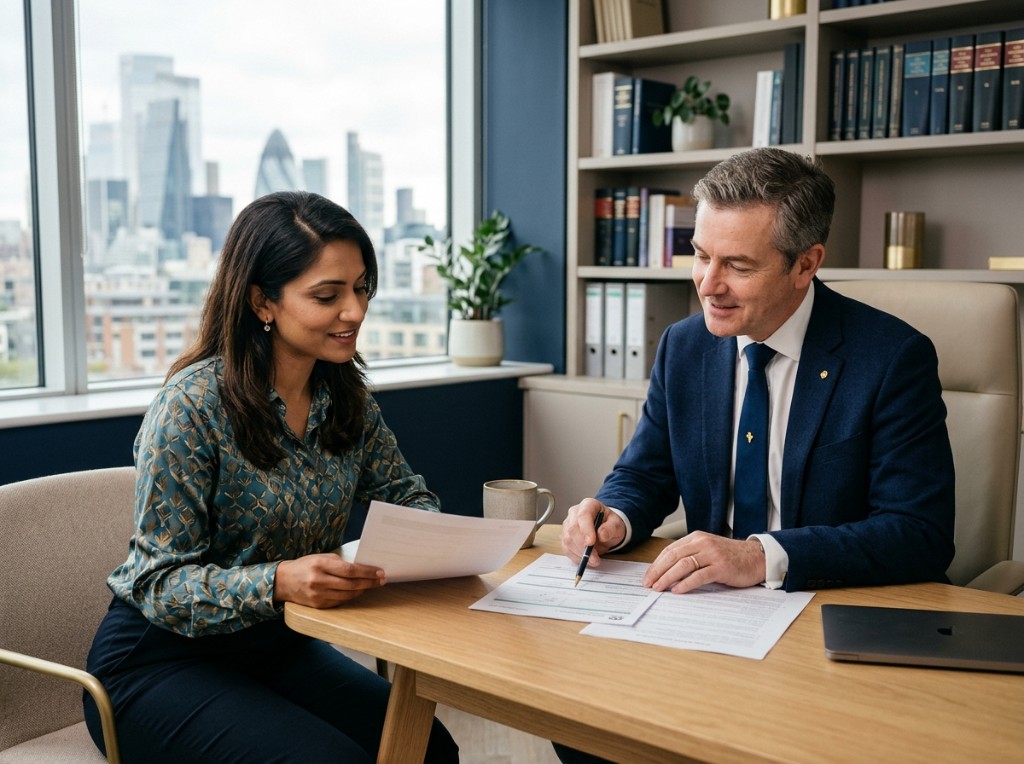 ALC Solicitors consultation meeting in a modern office